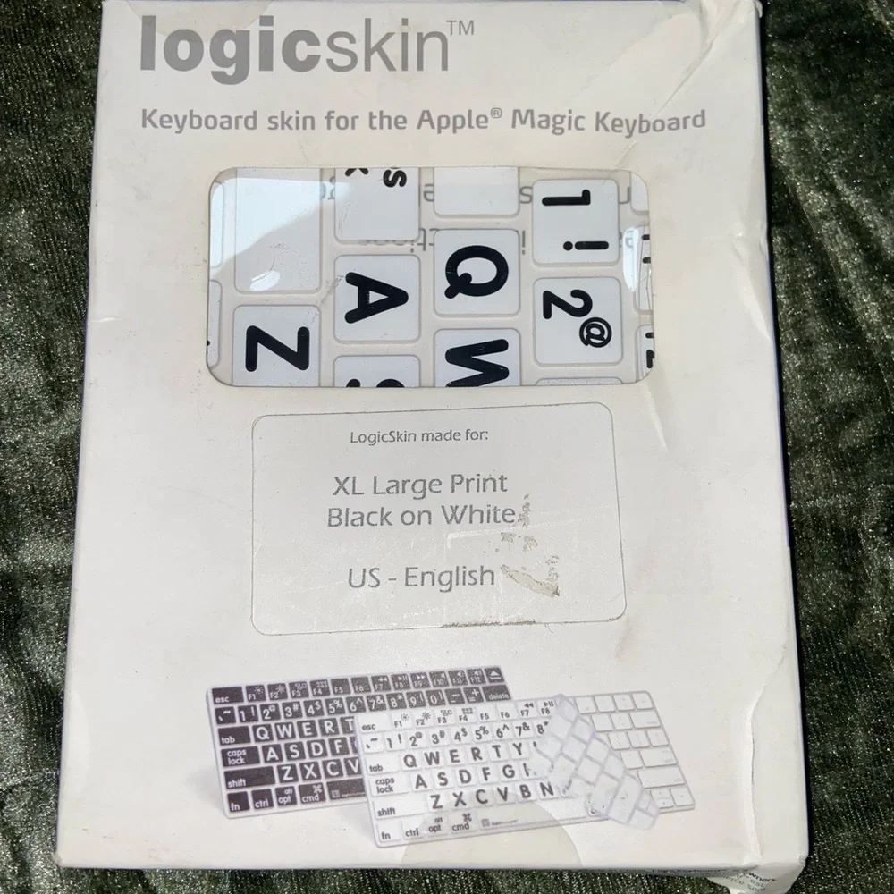 Black on White XL Print Keyboard Skin for Apple Magic Keyboard
